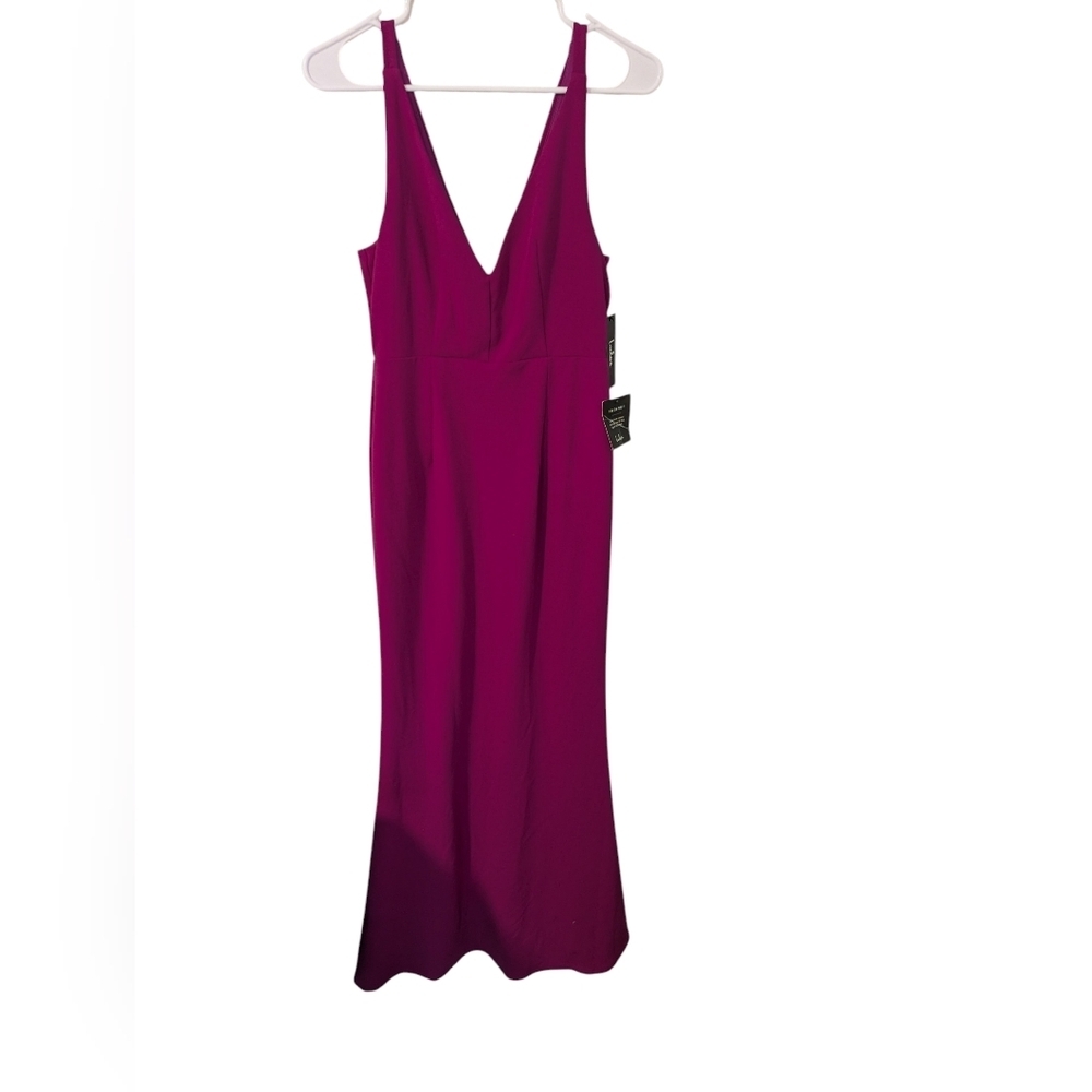 Lulu's,Melora Elegant Magenta Evening Gown, Size M - Picture 4 of 6